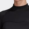 Adidas Solid Color Round Neck Long Sleeve T-Shirt Women Tops Black DT9287