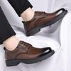 Fashion 2025 Autumn New Casual Formal Business Men's Shoes Solid Color Fashion Wedding Shoes Male Korean Lace Leather Shoe for Man