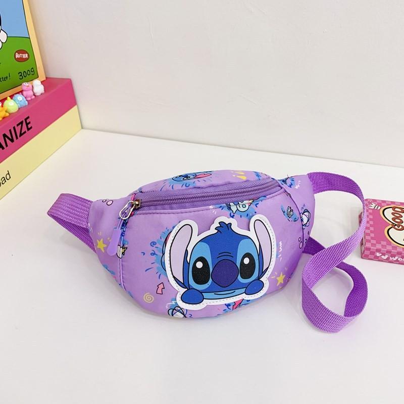 Lilo Stitch Cartoon Kids Waist Bag With Breathable Nylon For Daily Use