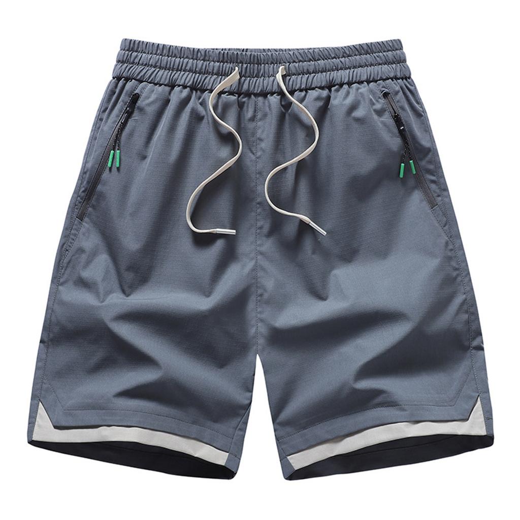 Men's Drawstring Breathable Outdoor Sports Straight Leg Five Point Pants