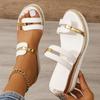 Trendige Colorblock-Sandalen für Damen, lässige Sommer-Strand-Sandalen zum Hineinschlüpfen, rutschfeste Keil-Sandalen