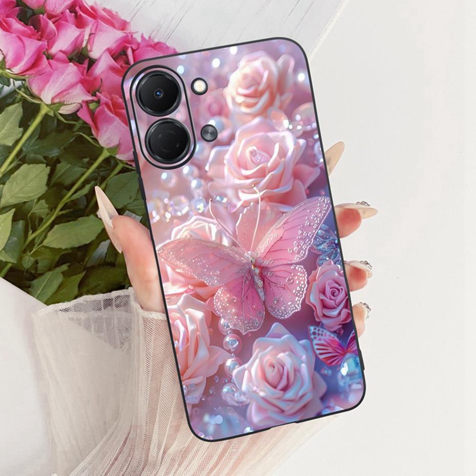 Cute Printing Phone Case For Tecno Spark GO 3 KN3 Soft Black Silicone TPU Cases For Tecno Spark Go3 Covers Bumpers