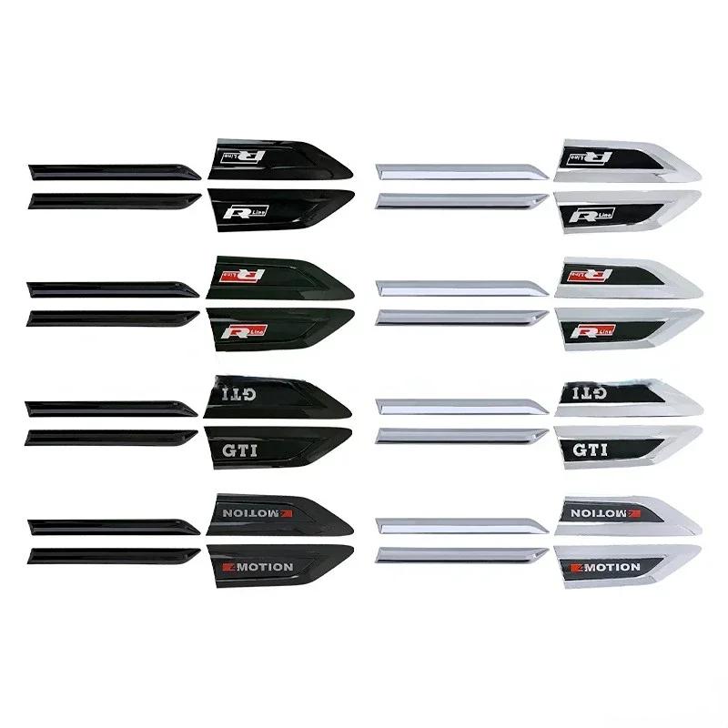 4 Stück Rline GTI 4MOTION Logo Auto Seitenkotflügel Emblem Abzeichen Stoßstangenstreifen Aufkleber für Polo Golf Jetta Touran Tiguan Passat Käfer
