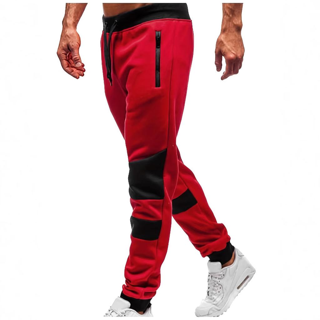 Men's Fashionable Casual Trousers Men's Sweatpants Pocket Zipper Design Sports Trousers