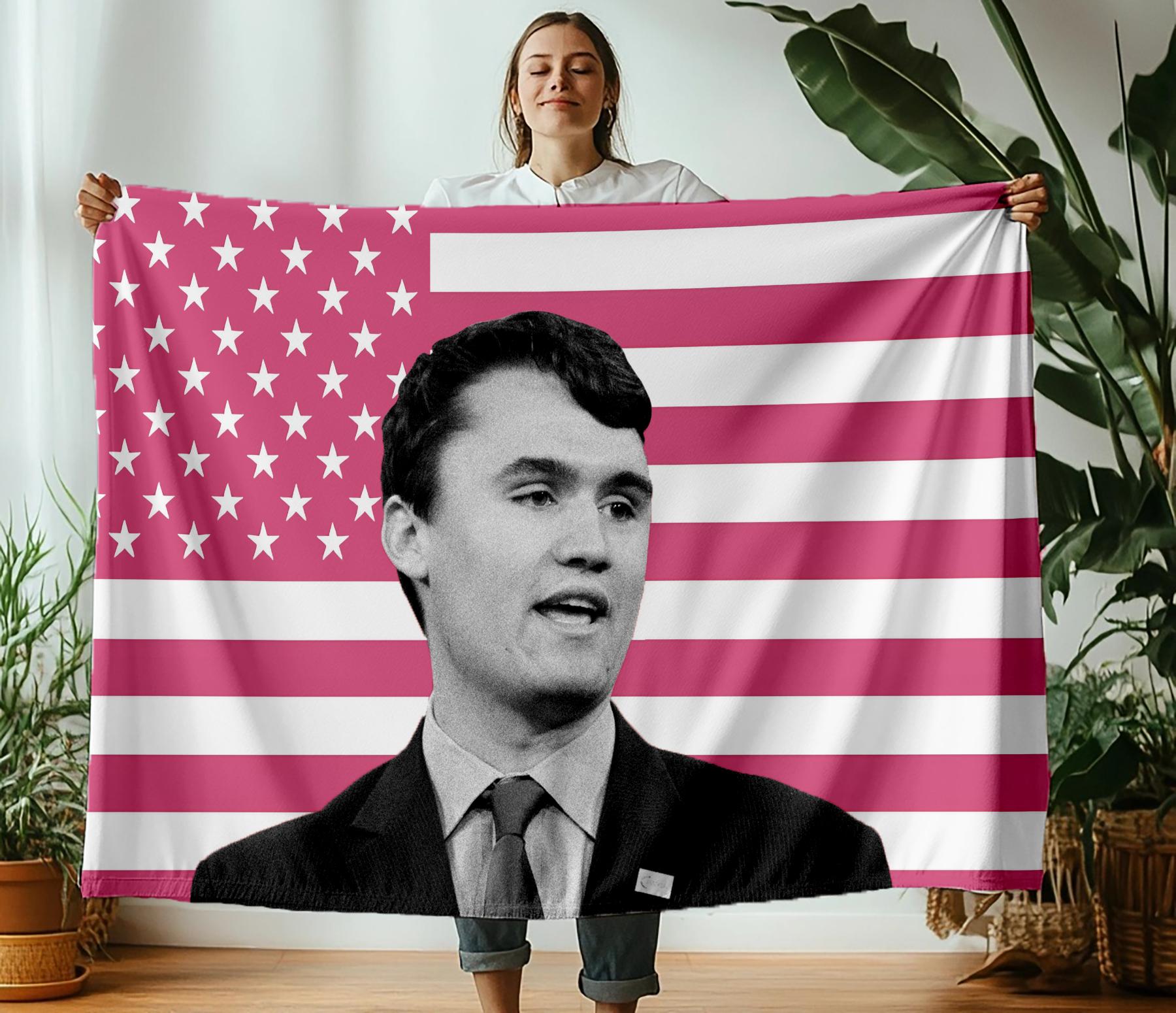 

Charlie Kirk the loving Savior A good person God bless Printed Blanket Accessories Sofa Decorative Throw Blankets Soft Flannel 75x90cm