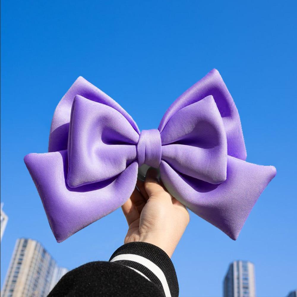 Cloth Cloth Satin Ribbon Bow 12 Colors Helmet Headwear Helmet Bowknot Electric Vehicle Decoration