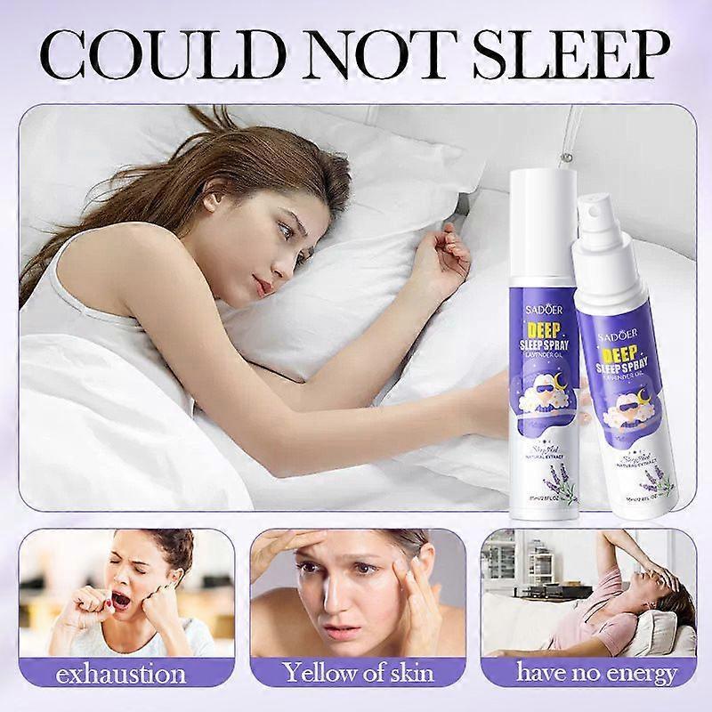 Brume pour un sommeil profond à la lavande Brume pour oreiller à la lavande Spray pour un sommeil profond avec des huiles essentielles de lavande Thérapie de l'insomnie Aide au sommeil Favorise un sommeil profond