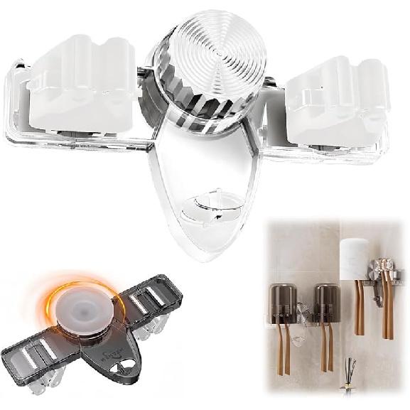 Вешалка для швабры, новинка 2025 года, не требующая пробивки отверстий, настенные захваты для швабры, органайзер для веника премиум-класса для ванной комнаты, кухни, прачечной, прозрачный