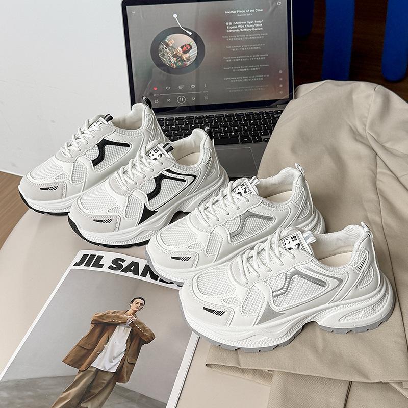 Sneakers Women's Spring and Autumn Street Shots Mesh Small Man Thick-soled Lightweight Autumn Daddy Shoes