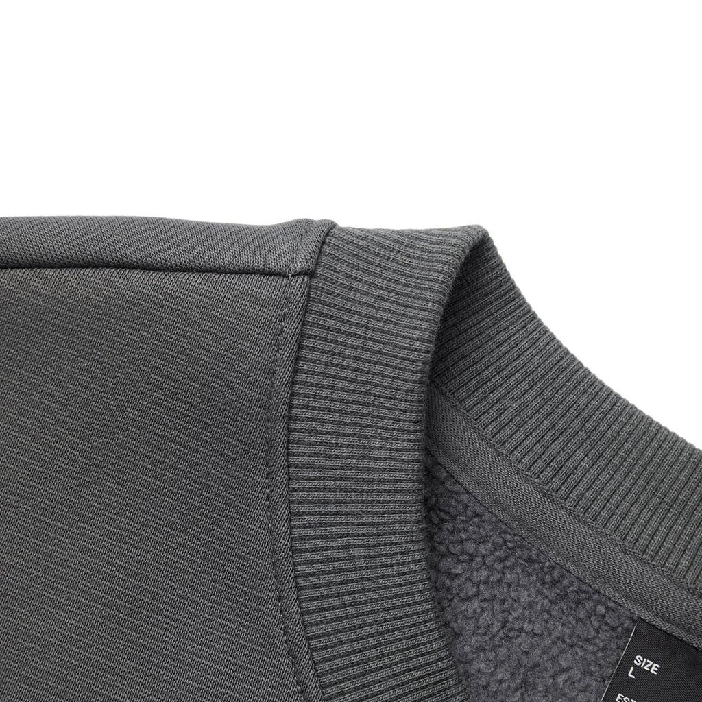 Li Ning Sports Fashion Series Comfortable Casual Round Neck Pullover Simple Loose Fleece Sweatshirt Unisex Sweatshirt Magnetic-Gray AWDUA53-12