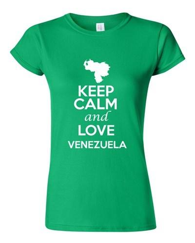 Junior Keep Calm And Love Venezuela Country Statement Novelty T-Shirt Tee Unisex T-Shirt S