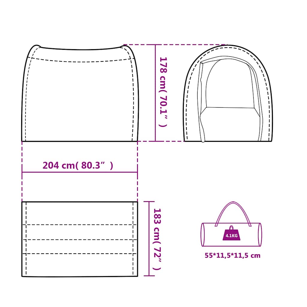 Side Tent Blue Waterproof