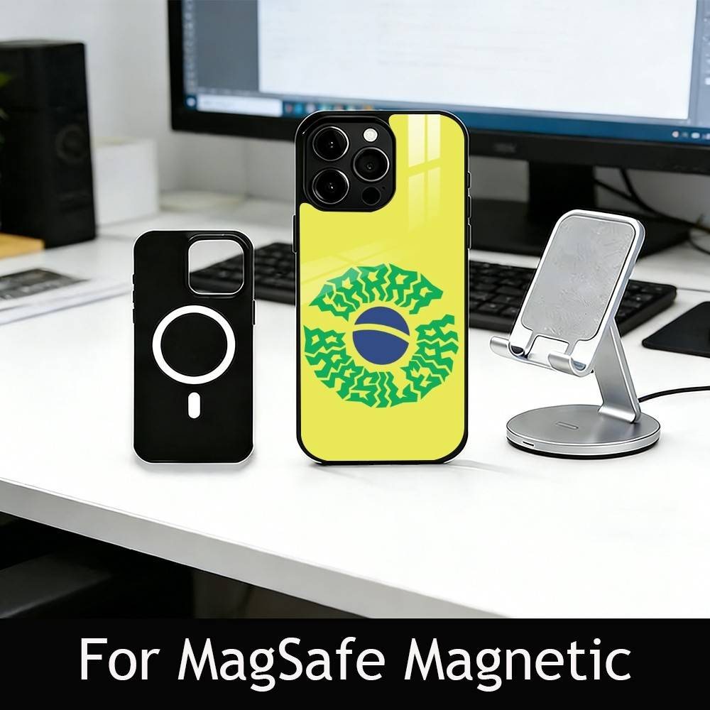 B-Brasilien B-Brasilianische Flagge Handyhülle Für iPhone17,16,15,14,13,12,11 Plus,Pro Magnetisch Für Magsafe Kabelloses Laden