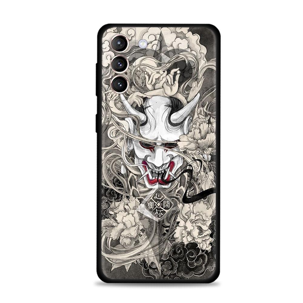 Case For Samsung Galaxy S22 S21 S20 Ultra FE S10 S9 S8 Plus S10e Note 20Ultra 10Plus Cover Funda Japan Samurai Oni Mask Shell