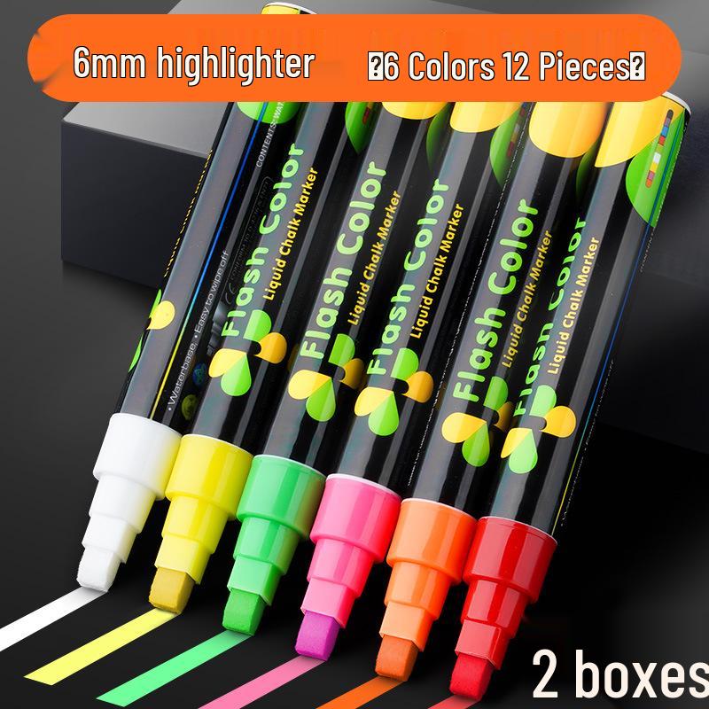 LED Fluorescent Chalk Marker Pen for Electronic Boards and Whiteboards, Water-based.