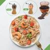 Wood Salt Pepper Salt Grinder Pepper Grinder with Manual Seasoning Grinder Refillable Grinder, & Set, Handle, (5inch-2Pcs)