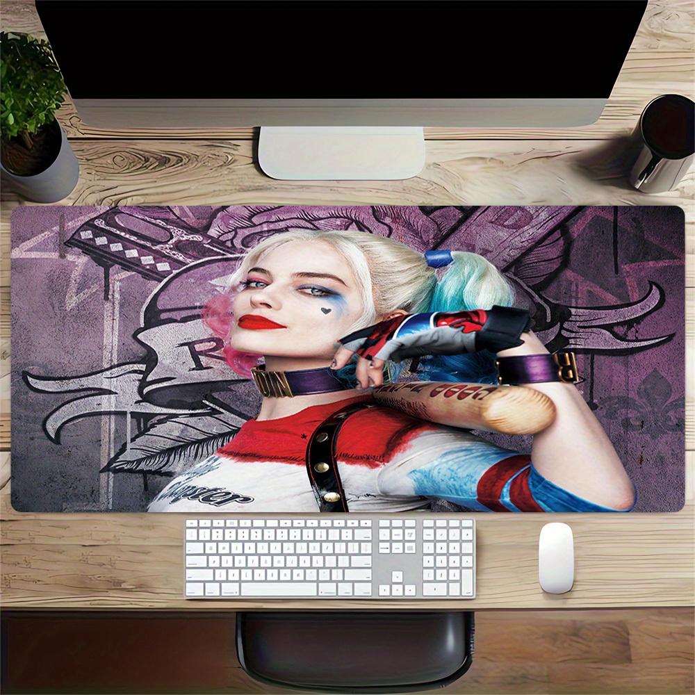 1pc Large Gaming Mouse Pad, UV Reactive Non-Slip Desk Mat, Washable PolyesterHarley QuinnComputer Pad with Vibrant Game Machine Print, Mouse