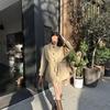 Koreaanse wollen jas voor dames - Herfst/winter, opstaande kraag, petite, losvallende bovenkleding