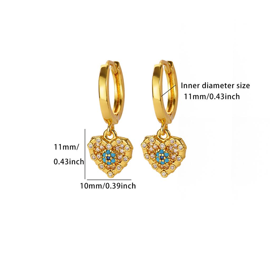 Mini Devil's Eye & Heart CZ Stainless Steel Earring for Women Mama Gold Color Anti Rust Earring Wedding Jewelry Accessories Gift