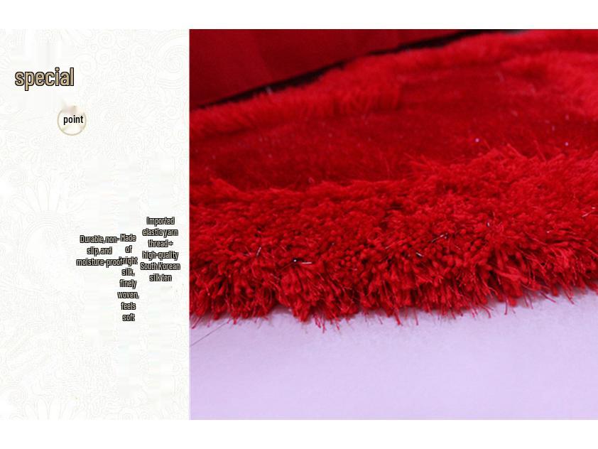 Red Heart-Shaped Non-Slip Wedding Room Floor Mat for Bedroom