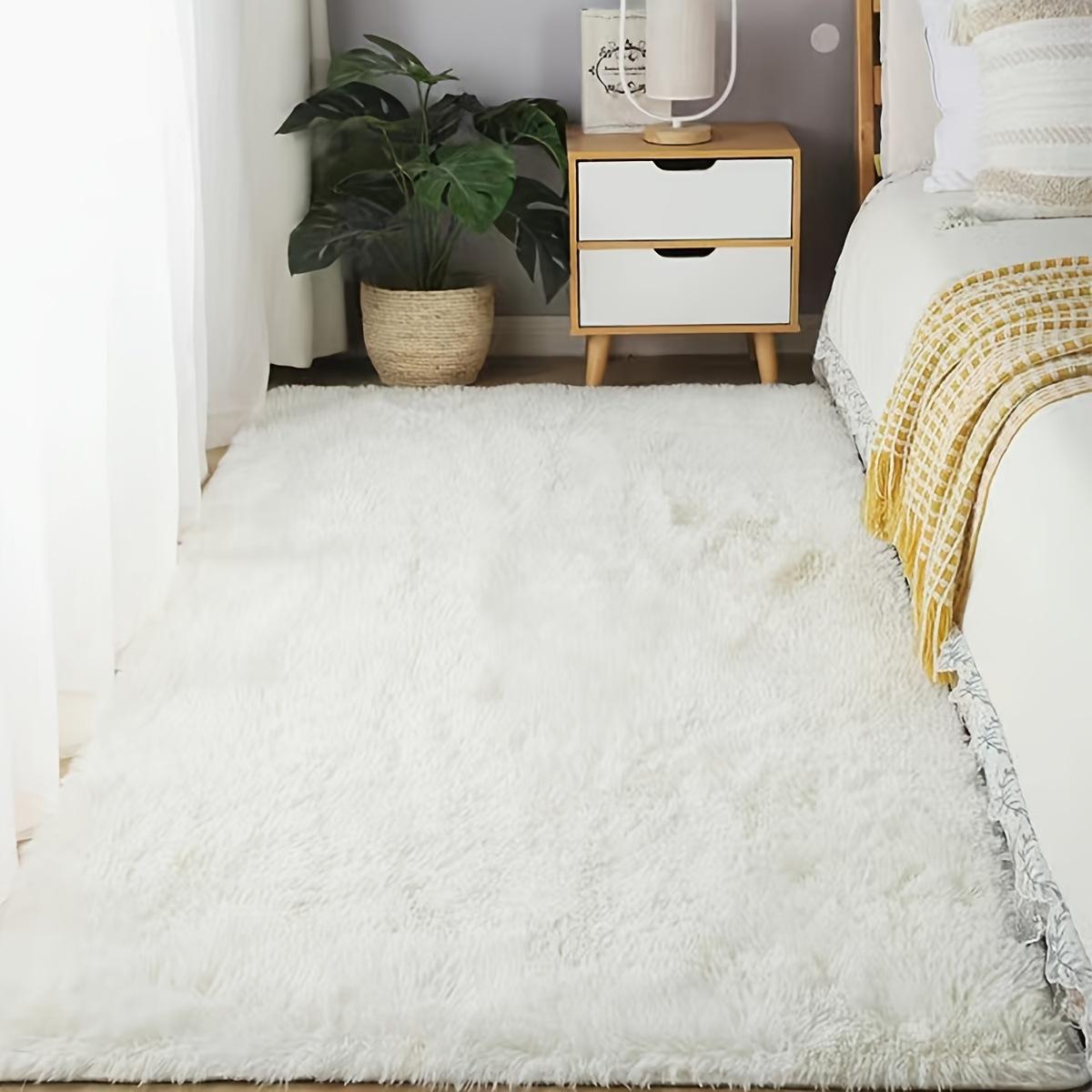 

Мягкие ковры Nordic для гостиной, плюшевый коврик у кровати, пушистые нескользящие коврики, бархатные ковры для детской комнаты, украшение дома 180x80cm белый