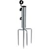 4 Nails Camping Umbrella Base with Hanging Hook Detachable Beach Parasol Rod Stand Embedded with Cover Cap