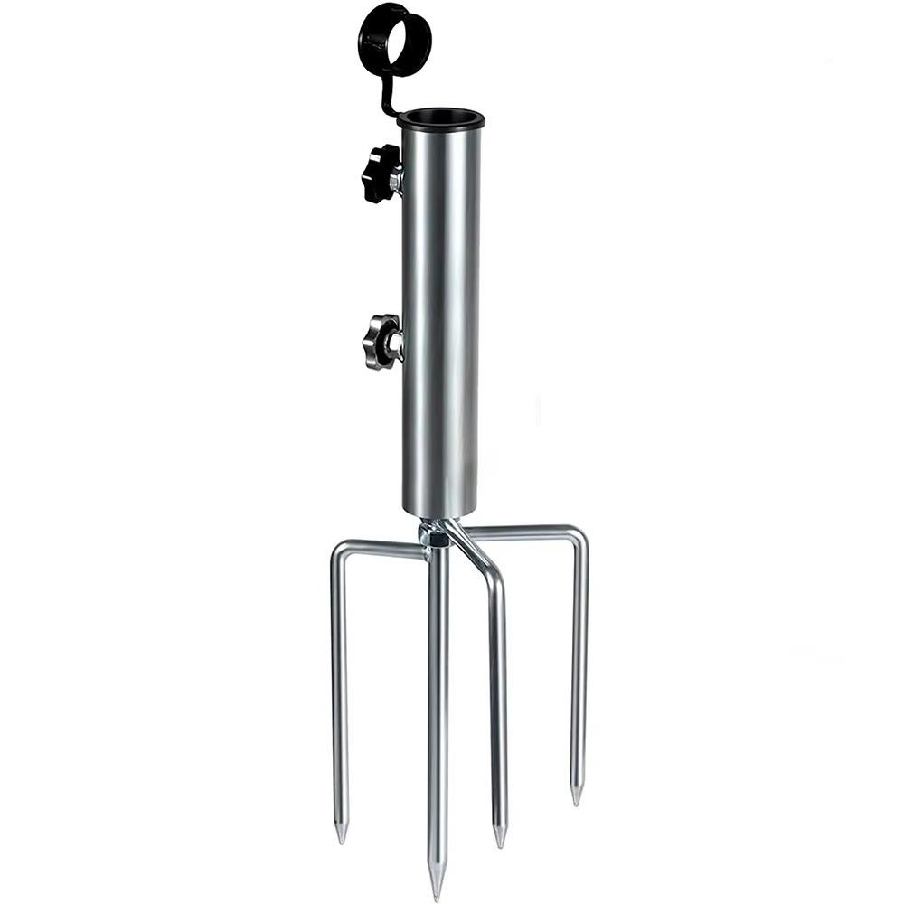 

с подвесным крюком подставка для шеста пляжного зонта 4 гвоздя держатель для флагштока для улицы двор Silver