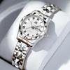Generic Women's Quartz Watch Round Face 28mm Stainless Steel Calendar Day Date Roman Numeral Water Resistant Silver