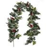 Artificial Simulation Vines, Pine And Cypress Vines, Red Fruits, Decorative Green Plants And Vines, Christmas Door Hanging Decoration Props