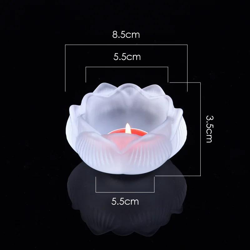 Lotus Shaped Candle Holder, Creative Articles of Worship In Front Buddha, Home, Living Room, Office Decoration, Seven Color, 1Pc