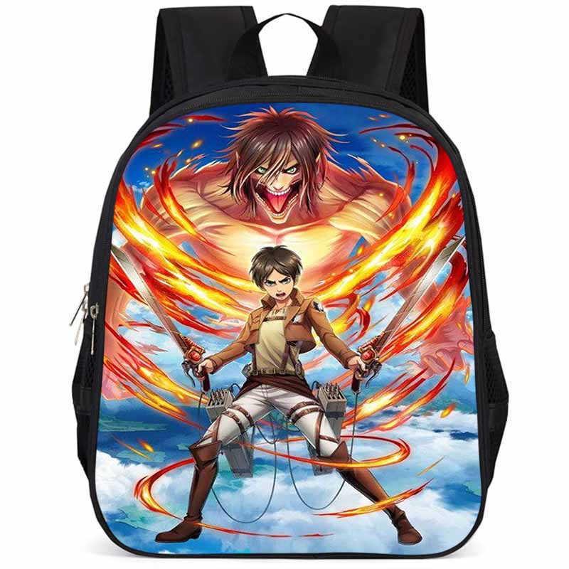 Durable Attack On Titan Backpack For Elementary Students 15 Inch Large Capacity