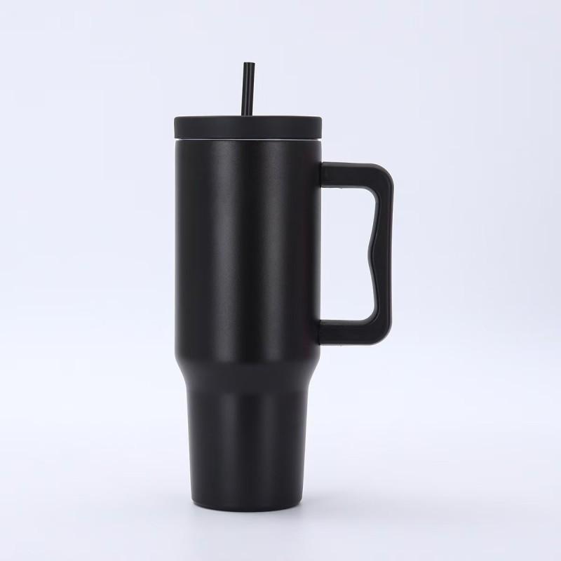 40oz Large Capacity Vacuum Insulated Stainless Steel Travel Mug With Straw Car Office Outdoor Use