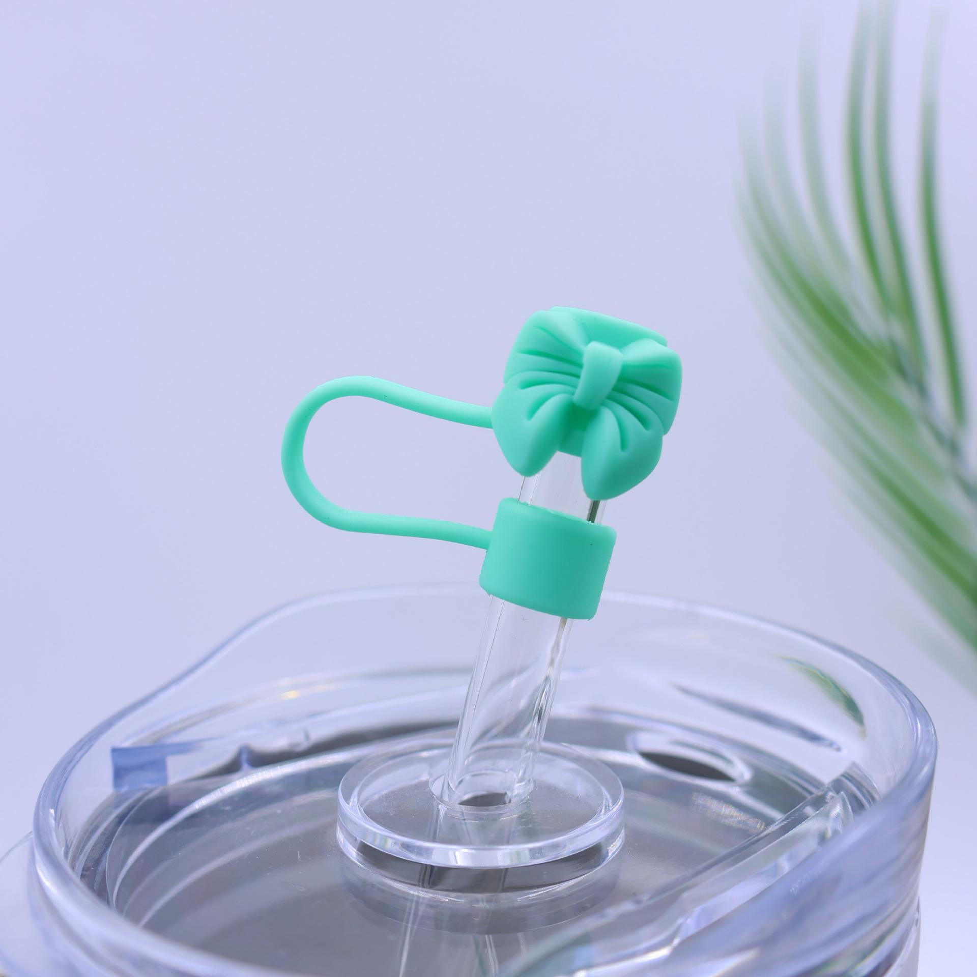 

Милый бант, крышка для соломинки, милый силиконовый колпачок для соломинки для термоса Stanley, 10 мм, пыленепроницаемый колпачок для соломинки, аксессуары для стакана зелёный