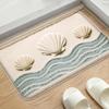 Kawaii Sea Turtle Bath Mat, Soft Flannel Non-Slip Floor Mat for Bathroom Shower, Ocean Decor Carpet Home Decoration