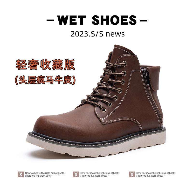 Herrenschuhe in Übergröße 2025 Frühling und Herbst neue Retro Martin Stiefel Amerikanische Stiefeletten Outdoor Workwear Stiefel