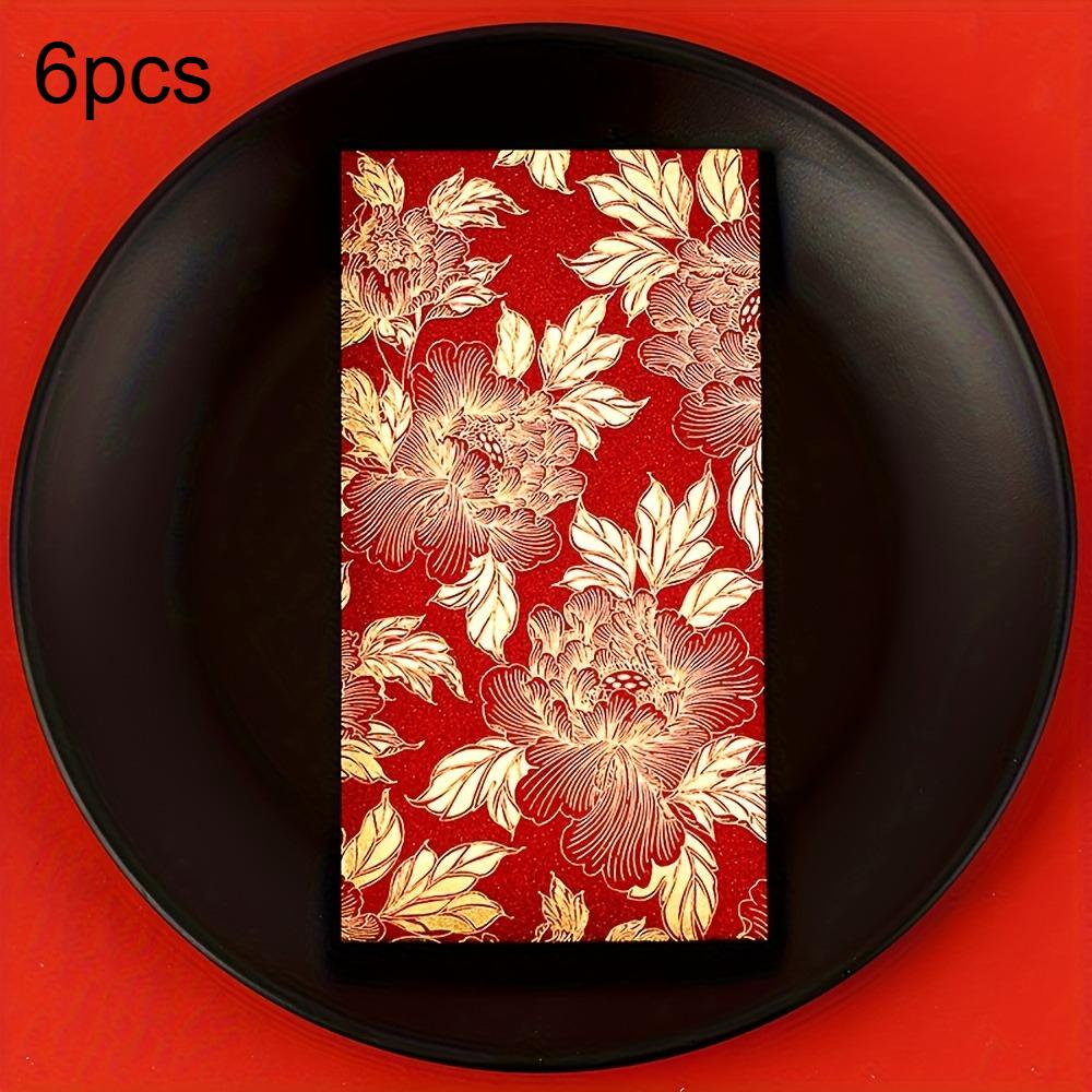 

6/12pcs Chinese Style New Year Red Envelope Red Pocket Luck Money Envelopes Best Wish HongBao Spring Festival Money Red Pocket