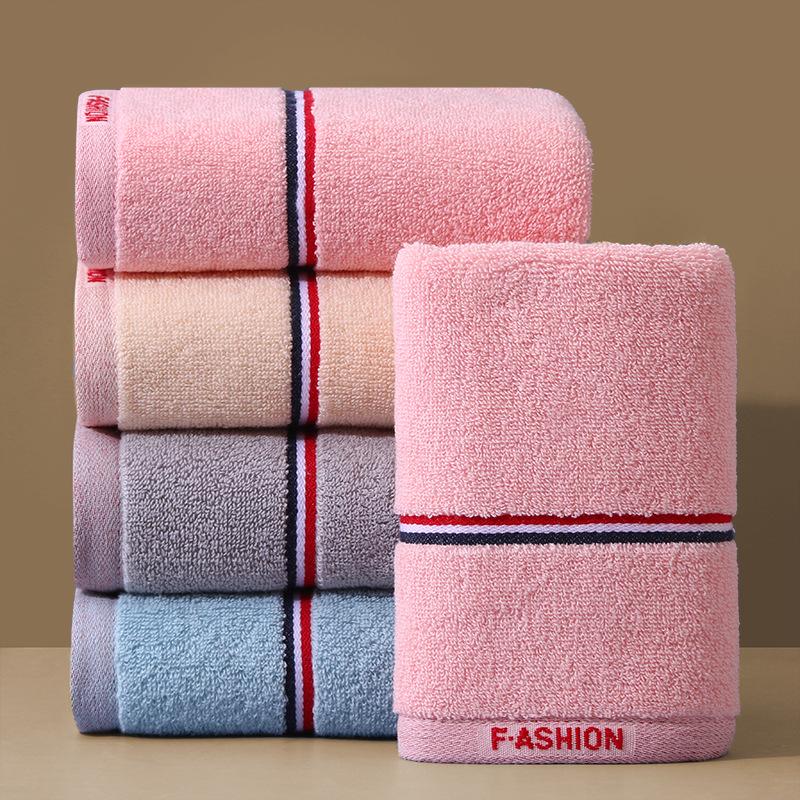 Pure Cotton Soft Absorbent Face Towels with Embroidered Logo - 14 Count Set