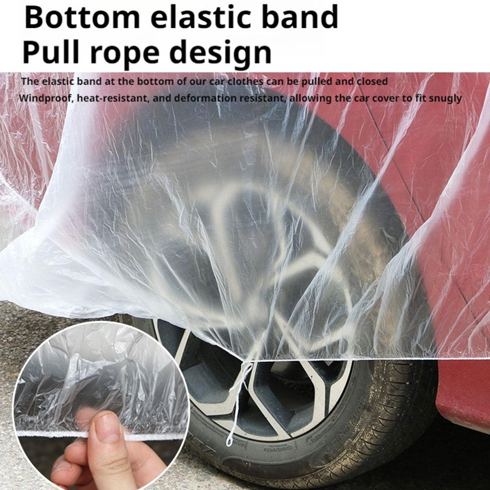 Disposable Car Clothing Cover Dustproof Rainproof Car Film Cover PE Car Full Scratch-Proof Prot X0K0