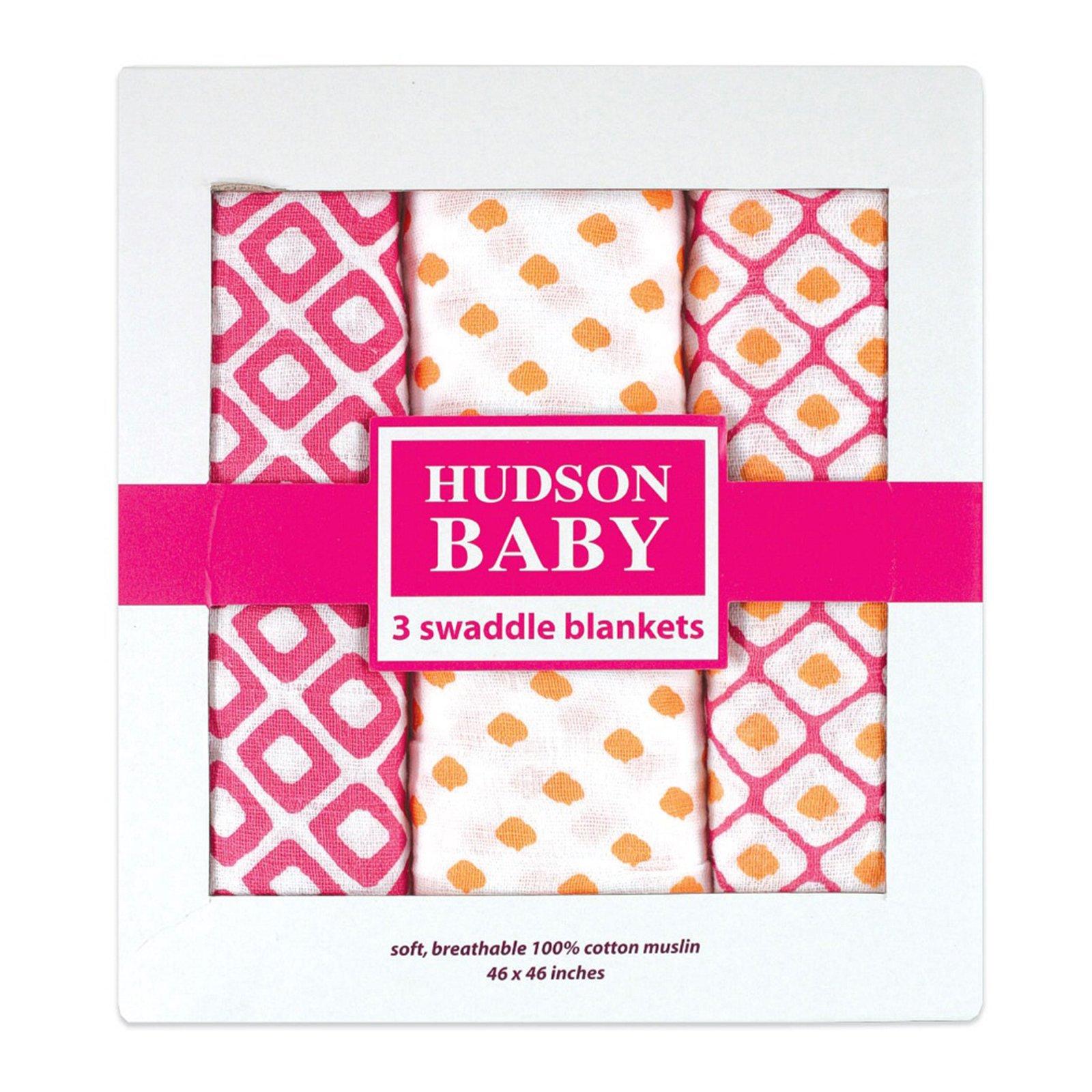 

Hudson Baby Muslin Swaddle Blankets 3pk Muslin Blanket Set of 3 Pink Pink [Item] розовый