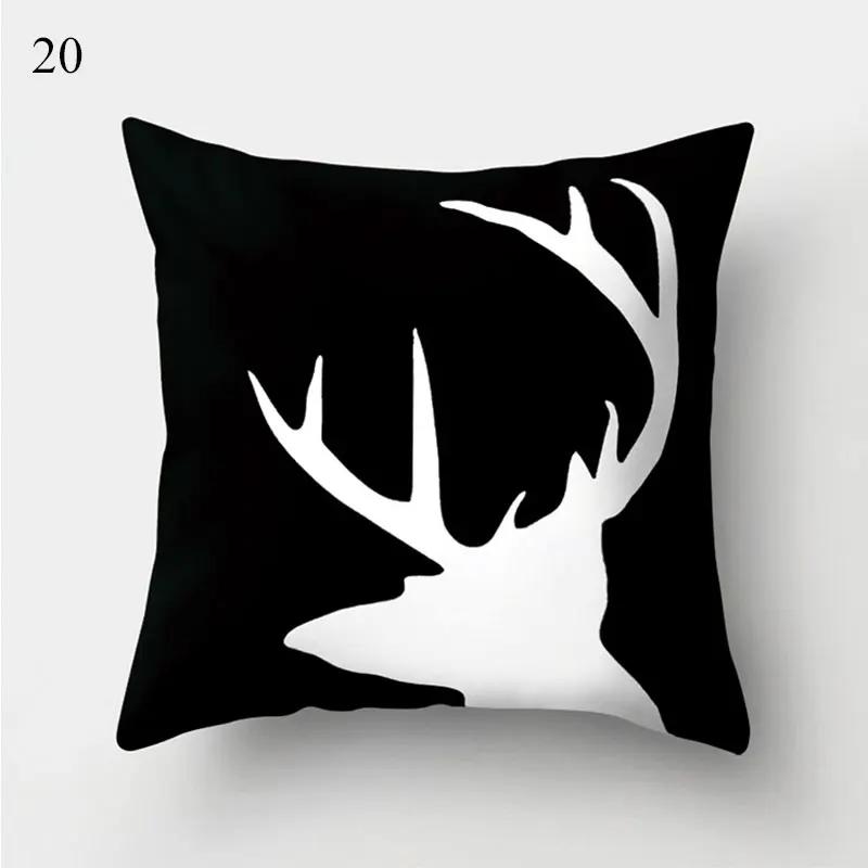 Anpassbarer Kissenbezug Heimdeko Kissenbezug Neu Schwarz und Weiß Geometrischer Kissenbezug Dekokissenbezug