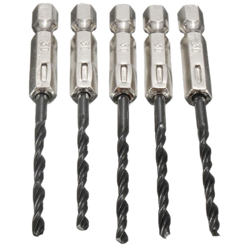 15pcs HSS Steel High Speed Drill Bit Set Hex Shank-3mm 4mm 5mm Power Tool