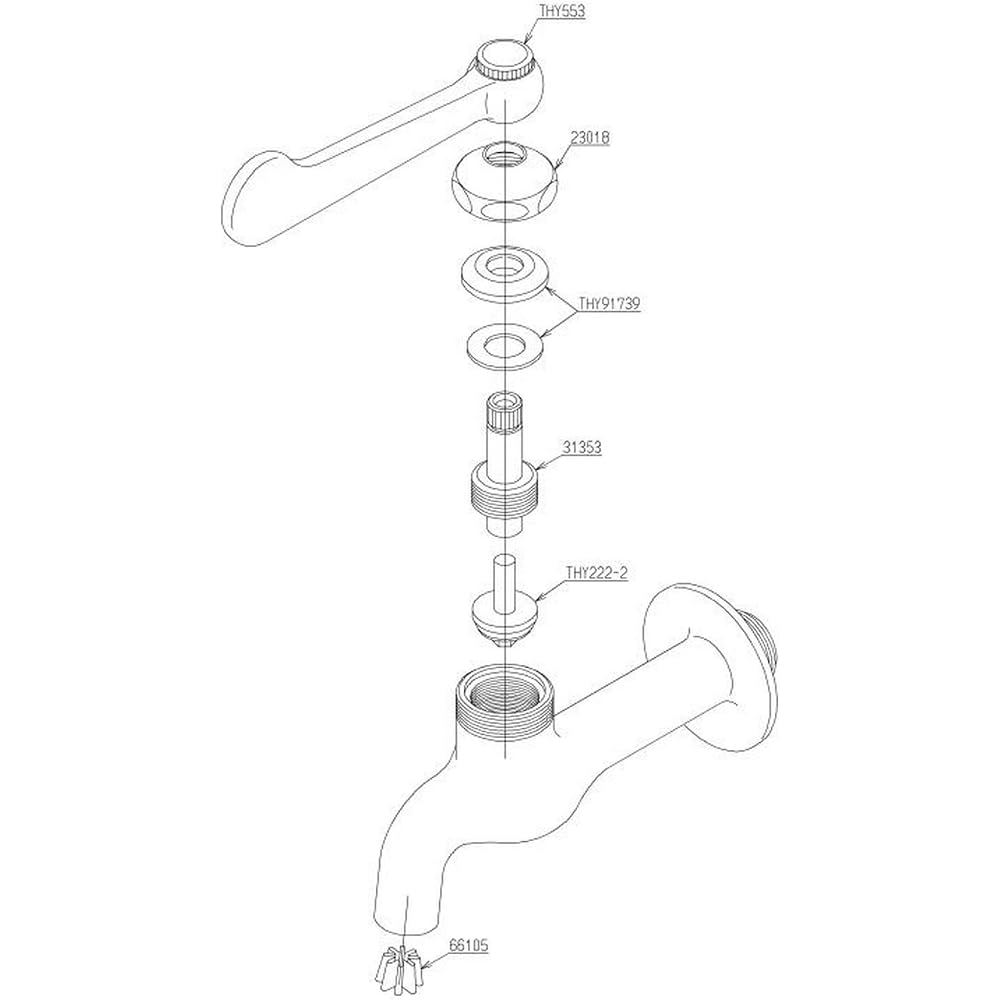 TOTO Horizontal Faucet (lever Type, Body Length) T23BQ13C