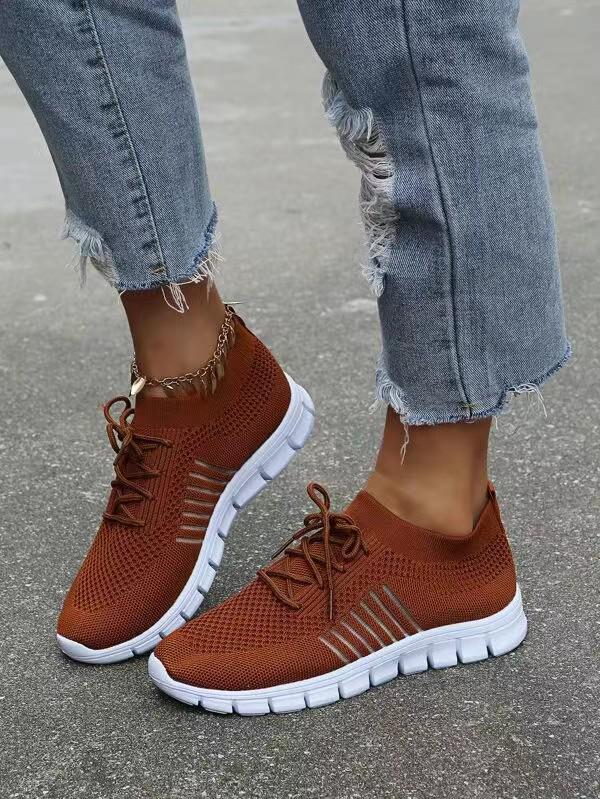 Plus Size Women's Breathable Flyknit Sneakers - 2021 Spring/Autumn Collection