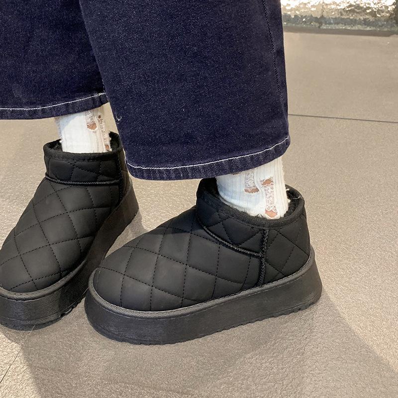 Winter Cotton Boots Women's 2025 New Retro Casual Versatile Short Boots Warm Foreign Thick-soled Velvet Snow Boots