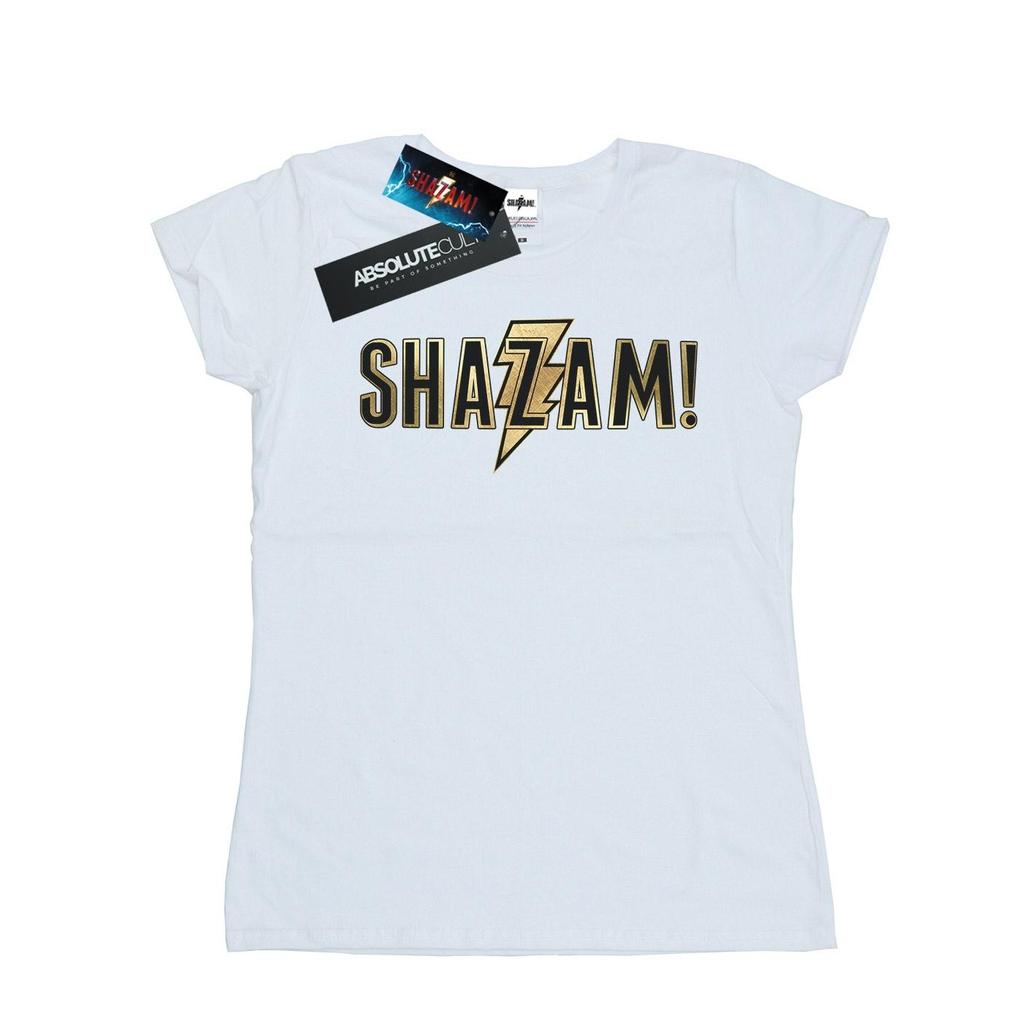 DC Comics Womens/Ladies Shazam Text Logo Cotton T-Shirt
