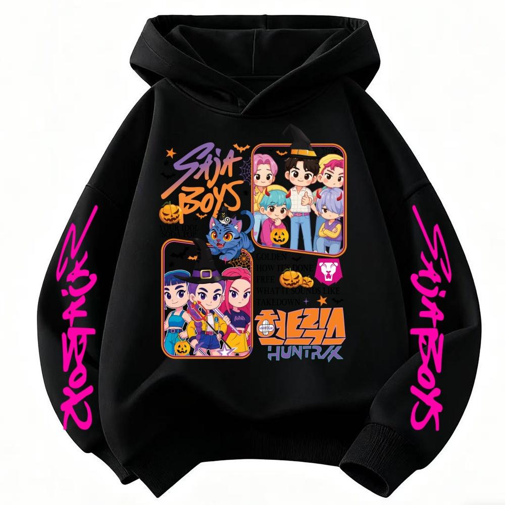 Kpop Demon Hunters Rumi Mira Zoey Derpy Tiger Sajaboy Children's Hoodie Christmas Halloween Hoodies Suitable for Autumn &winter