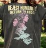 Reject Humanity Return To Frog Comfort Colors® Tshirt, Funny Evolution Meme Aesthetic Froggy Tee, Retro 90s Goblincore Amphibian Shirt