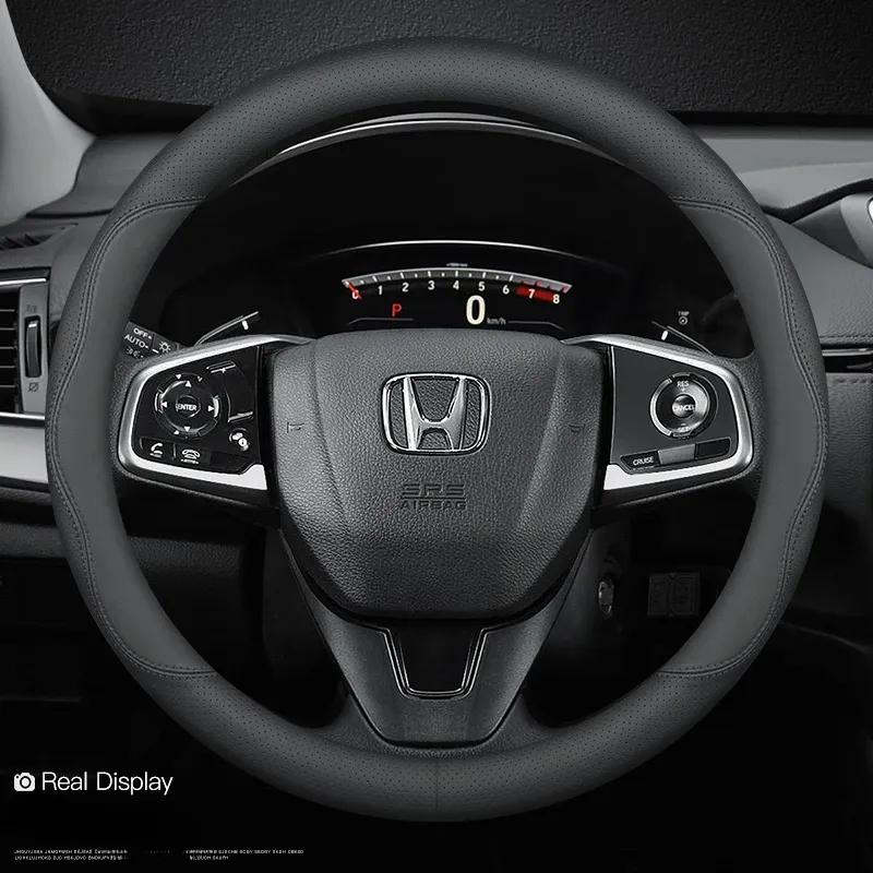 Leather Car Steering Wheel Cover for Honda CRV Ridgeline HRV Prologue URV Accord ZRV Odyssey WRV BRV Accord Pilot Fit Passport