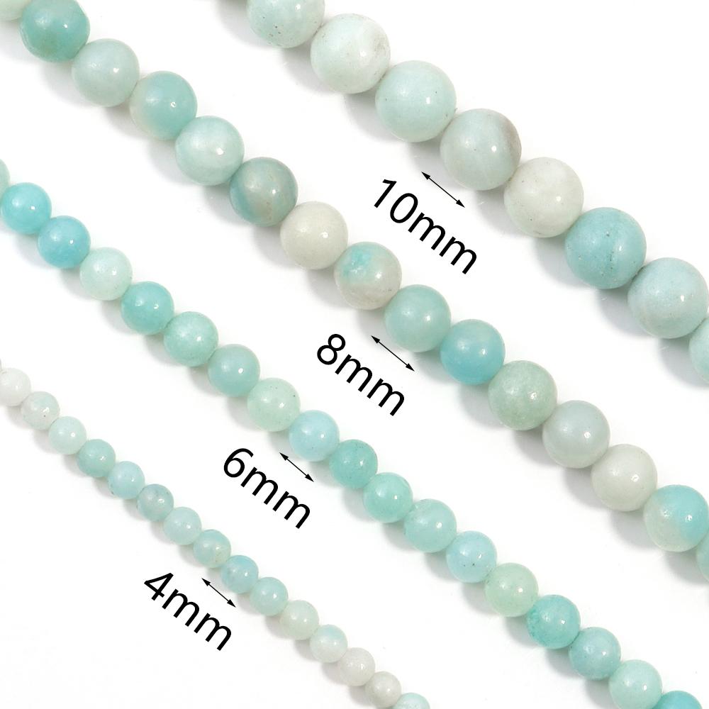Natural Amazonite Stone Beads 4/6/8/10mm Polish Matte Round Gemstone Beads For Jewelry Making DIY Bracelets Necklace Accessories