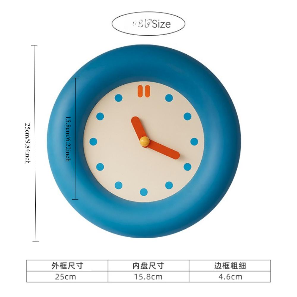 Minimalist Donut Round Desk Wall Clock Room Decoration Frame Silent Quartz Table Clock Kids Room Bedroom Office Home Decor Gifts